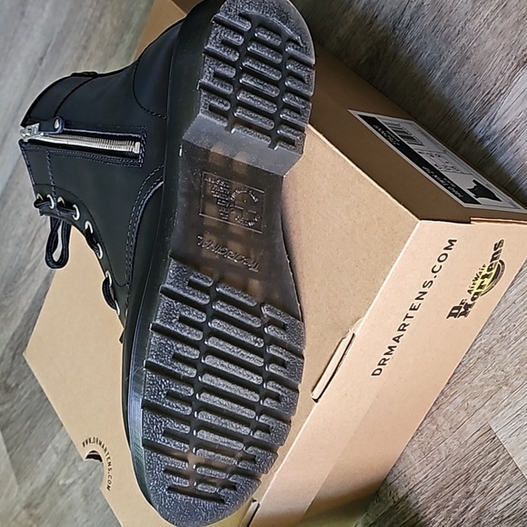 Dr. Martens Air Wair 1460 BLACK WANAMA TWIN ZIP 8 EYE BOOT - Picture 5 of 12